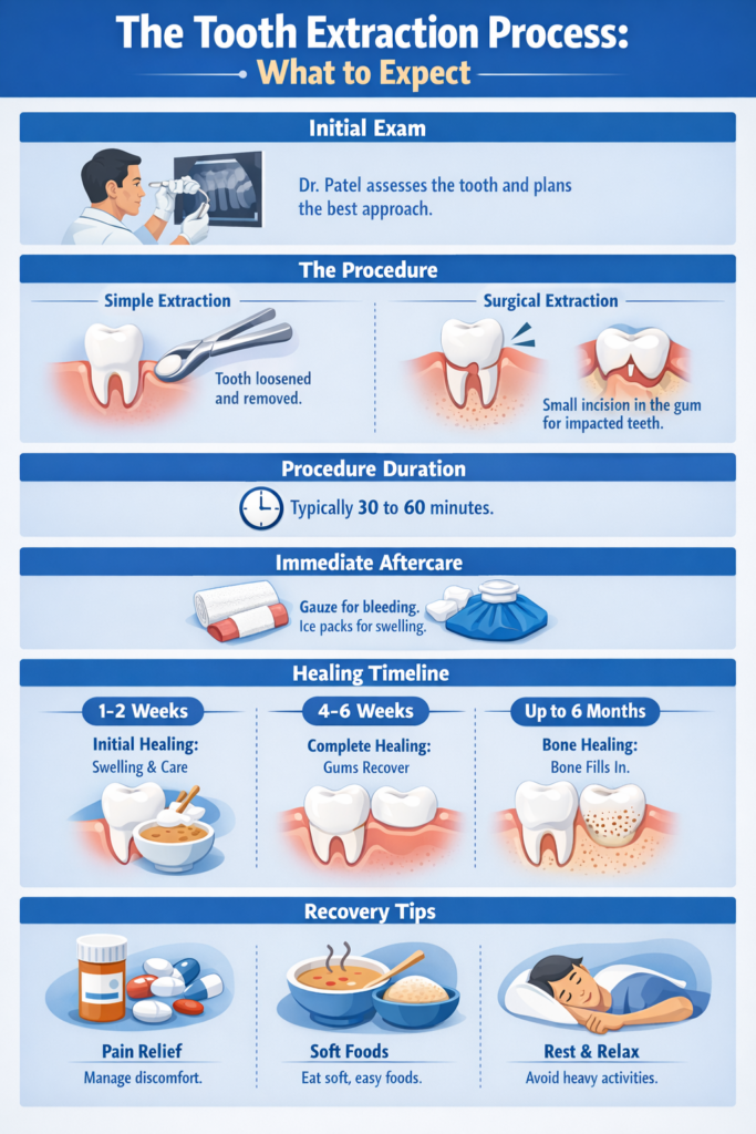 Graphic presentation of heal after an extraction